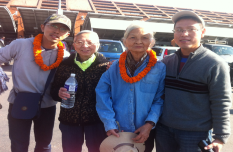 Thuan and Family at Kathmandu Airport