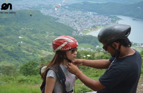 Paragliding starts in Sarangkot