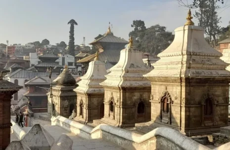 The sacred golden pagoda roof of Pashupatinath Temple in Kathmandu, a highlight of the premium Nepal Luxury Tour package